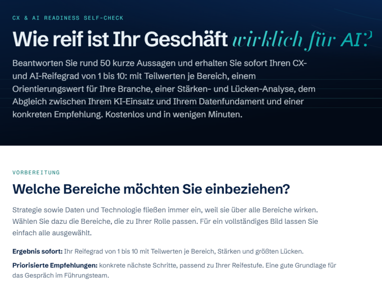 CX & AI Readiness Self-Check von Carsten Ratzlaff CX & AI Readiness Self-Check